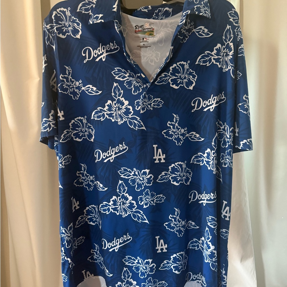 Reyn Spooner Blue Dodgers Floral Men's Shirt
